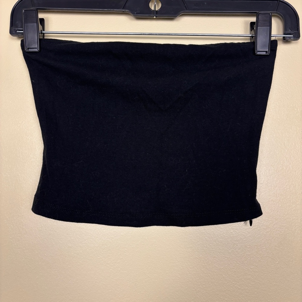 Princess Polly Black Tube Top Size 2 Crop Strapless Ribbed Date Going Out